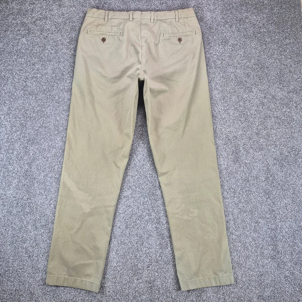 Sid Mashburn Chino Pants Mens 34 Tan Khaki Cotton Twill Straight Leg Trousers - Picture 2 of 10
